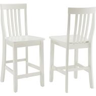 Crosley Furniture Schoolhouse Bar Stool (Set of 2), 24-inch, White