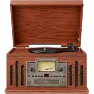 Crosley CR704B-PA Musician 3-Speed Turntable with Radio, CD/Cassette Player, Aux-in and Bluetooth, Paprika