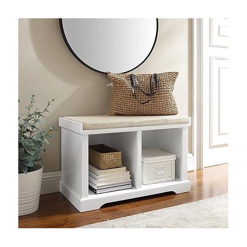 크로슬리 Crosley Furniture Anderson Entryway Storage Bench, White