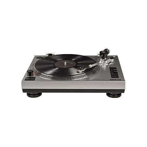 크로슬리 Crosley C100A-SI Belt-Drive Turntable Record Player with Adjustable Counterweight, Silver