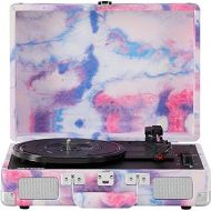 Crosley CR8005F-TD Cruiser Plus Vintage 3-Speed Bluetooth in/Out Suitcase Vinyl Record Player Turntable, Tye-Dye