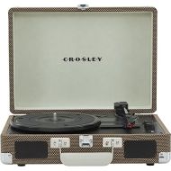 Crosley CR8005F-TW Cruiser Plus Vintage 3-Speed Bluetooth in/Out Suitcase Vinyl Record Player Turntable, Tweed