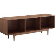 Crosley Furniture Liam Mid-Century Record Storage Console Cabinet, Large, Walnut