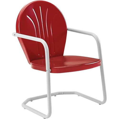 크로슬리 Crosley Furniture Griffith 5-Piece Metal Outdoor Dining Set with Table and Chairs - Coral Red