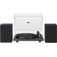 Crosley C62C Turntable HiFi System Record Player with Speakers, Adjustable Tonearm, Moving Magnet Cartridge, Bluetooth Receiver, 40W Per Channel, and Anti-Skate, Black