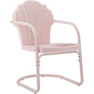 Crosley Furniture CO1029-PI Tulip Retro Outdoor Metal 2-Piece Armchair Set, Pastel Pink Gloss