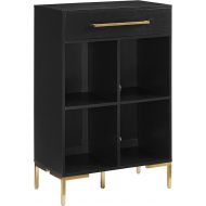 Crosley Furniture Juno Record Storage Cube Bookcase, Black