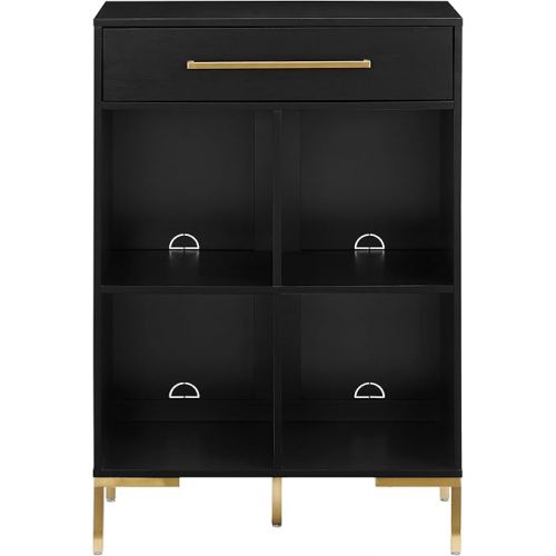 크로슬리 Crosley Furniture Juno Record Storage Cube Bookcase, Black