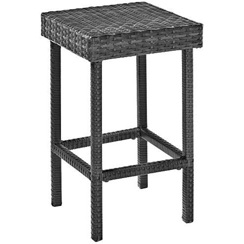 크로슬리 Crosley Furniture Palm Harbor Outdoor Wicker 24-inch Counter Height Stools - Grey (Set of 2)