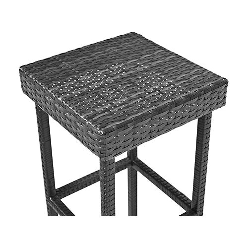 크로슬리 Crosley Furniture Palm Harbor Outdoor Wicker 24-inch Counter Height Stools - Grey (Set of 2)