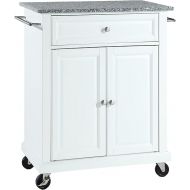 Crosley Furniture Compact Kitchen Island with Solid Gray Granite Top, White
