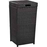 Crosley Furniture Palm Harbor Outdoor Wicker Trash Bin - Brown