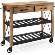 Crosley Furniture Roots Rack Industrial Rolling Kitchen Cart, Natural