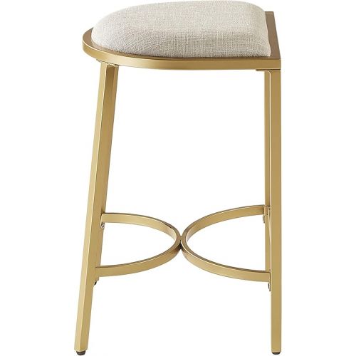 크로슬리 Crosley Furniture Ellery Counter Stool (Set of 2), Oatmeal/Gold