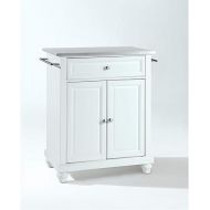 Crosley Furniture Cambridge Cuisine Kitchen Island with Stainless Steel Top - White