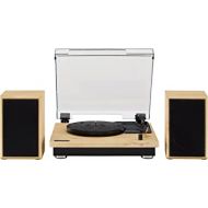 Crosley CR6043A-NA Brio Bluetooth Turntable Shelf System with Included Speakers, Natural