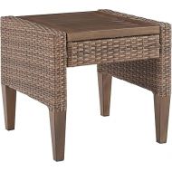 Crosley Furniture CO7280-BR Capella Outdoor Wicker Side Table, Brown