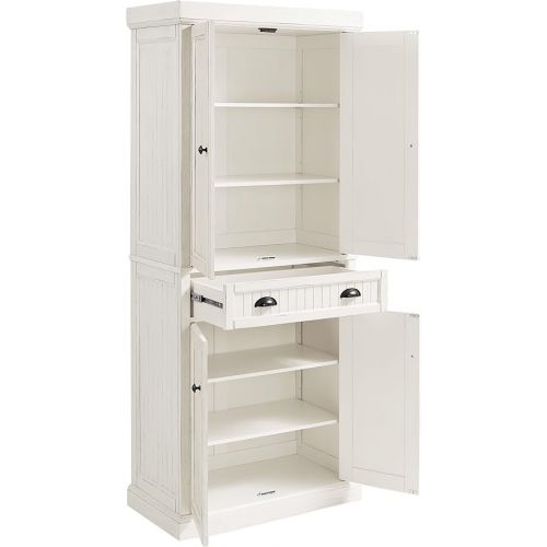 크로슬리 Crosley Furniture Seaside Kitchen Pantry Cabinet - Distressed White