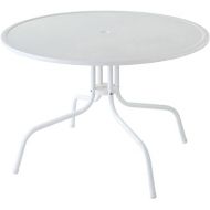 Crosley Furniture Griffith 40-Inch Metal Outdoor Dining Table - Alabaster White