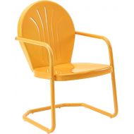 Crosley Furniture CO1001A-TG Griffith Retro Metal Outdoor Chair, Tangerine