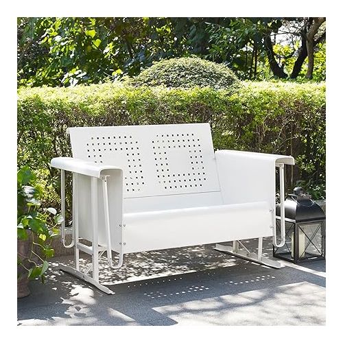 크로슬리 Crosley Furniture Bates Loveseat Glider - White