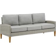 Crosley Furniture KO70194GY-AC Capella Outdoor Wicker Sofa, Gray/Acorn