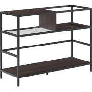 Crosley Furniture Provo Record Storage Console, Matte Black/Brown