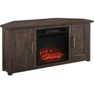 Crosley Furniture KF100648DW Camden 48-inch Corner TV Stand with Electric Fireplace, Dark Walnut