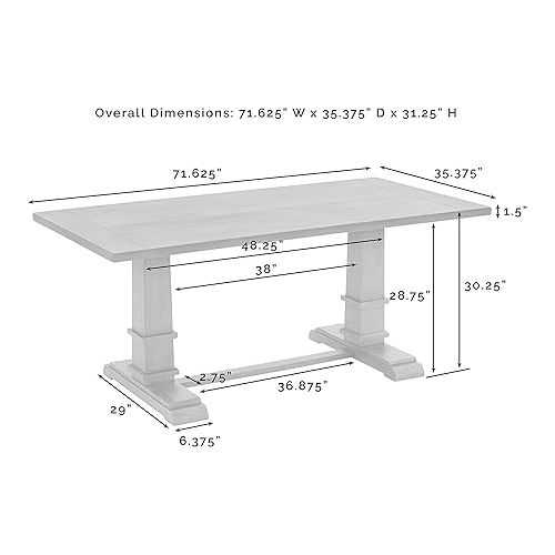 크로슬리 Crosley Furniture Joanna Dining Table, Rustic Brown