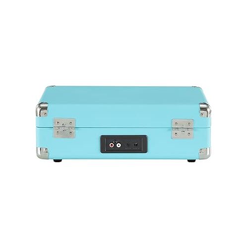 크로슬리 Crosley CR8005DP-TQ1 Cruiser Plus Vintage 3-Speed Bluetooth in/Out Suitcase Vinyl Record Player Turntable, Turquoise