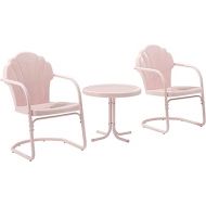 Crosley Furniture KO10011PI Tulip Retro Metal 3-Piece Seating Set (2 Chairs and Side Table), Pink