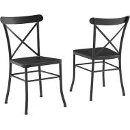Crosley Furniture CO6270-MB Astrid Indoor/Outdoor Metal 2-Piece Dining Chair Set, Matte Black