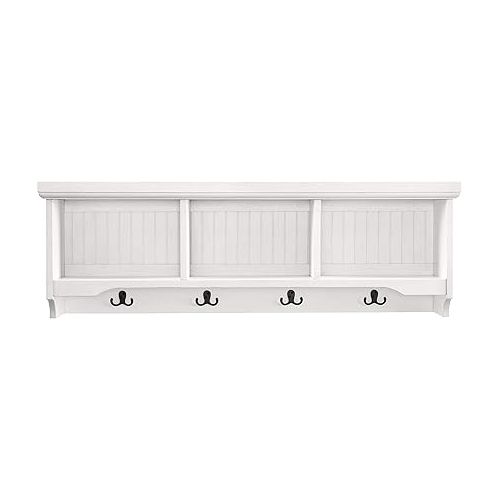 크로슬리 Crosley Furniture Seaside Wall Mounted Storage Shelf, Distressed White