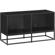 Crosley Furniture Enzo Medium Record Storage Media Console, Black