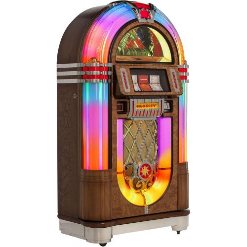 크로슬리 Crosley Slimline Full Size CD Jukebox with Bluetooth and Percolating Bubble Tubes - Holds 80 CDs