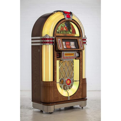 크로슬리 Crosley Slimline Full Size CD Jukebox with Bluetooth and Percolating Bubble Tubes - Holds 80 CDs