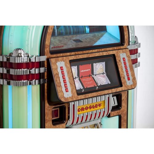 크로슬리 Crosley Slimline Full Size CD Jukebox with Bluetooth and Percolating Bubble Tubes - Holds 80 CDs