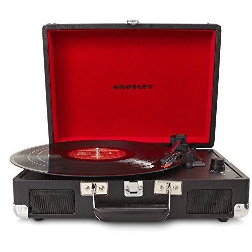 크로슬리 Crosley CR8005A-BK Cruiser Portable 3-Speed Turntable, Black