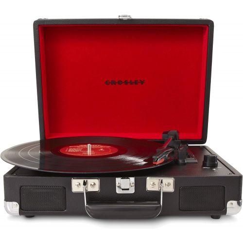 크로슬리 Crosley CR8005A-BK Cruiser Portable 3-Speed Turntable, Black