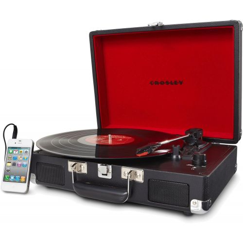 크로슬리 Crosley CR8005A-BK Cruiser Portable 3-Speed Turntable, Black