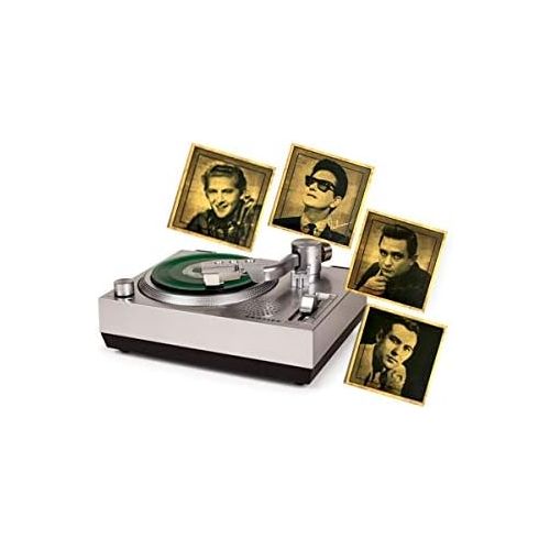 크로슬리 Crosley RSD3 Mini Turntable with Four Sun Record Company 3 Vinyl Records, Clear Dust Cover and Built-in Speaker