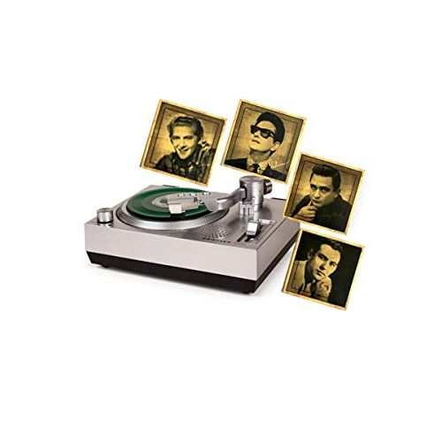 크로슬리 Crosley RSD3 Mini Turntable with Four Sun Record Company 3 Vinyl Records, Clear Dust Cover and Built-in Speaker