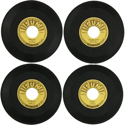 크로슬리 Crosley RSD3 Mini Turntable with Four Sun Record Company 3 Vinyl Records, Clear Dust Cover and Built-in Speaker