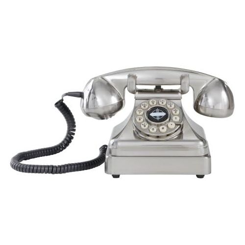 크로슬리 Crosley CR62-BC Kettle Classic Desk Phone with Push Button Technology, Brushed Chrome