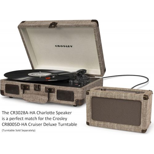 크로슬리 Crosley CR3028A-HA Charlotte Vintage Full Range Portable Bluetooth Speaker, Havana