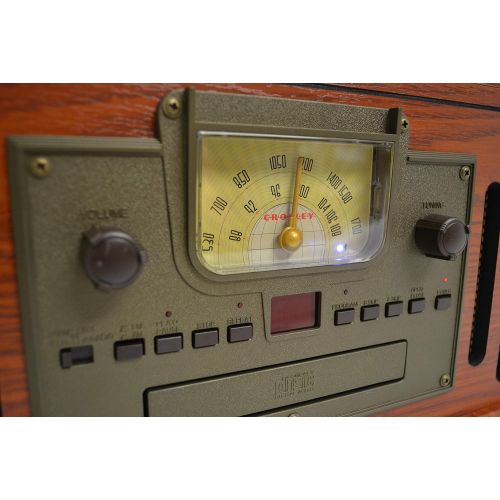 크로슬리 Crosley CR704D-PA Musician 3-Speed Turntable with Radio, Cd/Cassette Player, Aux-in and Bluetooth, Paprika