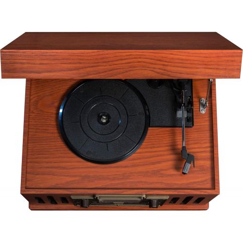 크로슬리 Crosley CR704D-PA Musician 3-Speed Turntable with Radio, Cd/Cassette Player, Aux-in and Bluetooth, Paprika