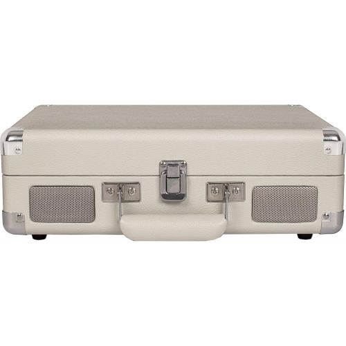 크로슬리 Crosley Cruiser Deluxe Vintage 3-Speed Bluetooth Suitcase Turntable, White Sand