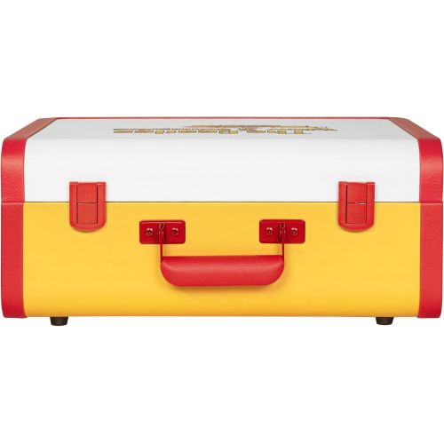 크로슬리 Crosley Portfolio Vintage 3-Speed Bluetooth Suitcase Turntable with Built-in Speakers, Creme