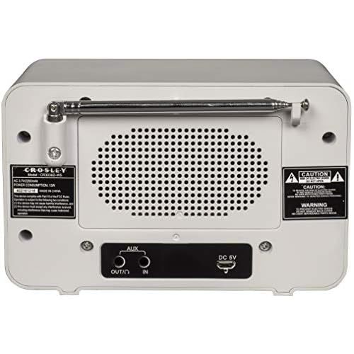 크로슬리 Crosley CR3036D Tribute Vintage AM/FM Bluetooth Radio, White Sand